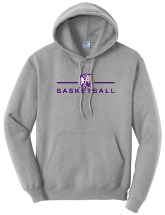 OLSH BASKETBALL YOUTH & ADULT HOODED SWEATSHIRT - JET BLACK OR ATHLETIC HEATHER