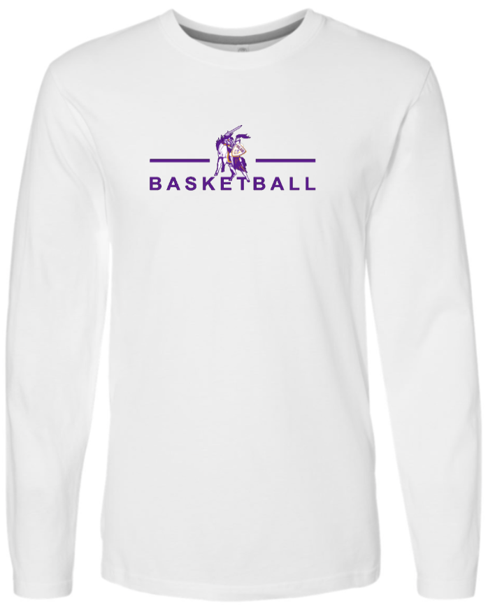 OLSH BASKETBALL YOUTH & ADULT FINE COTTON JERSEY LONGSLEEVE  - BLACK OR WHITE
