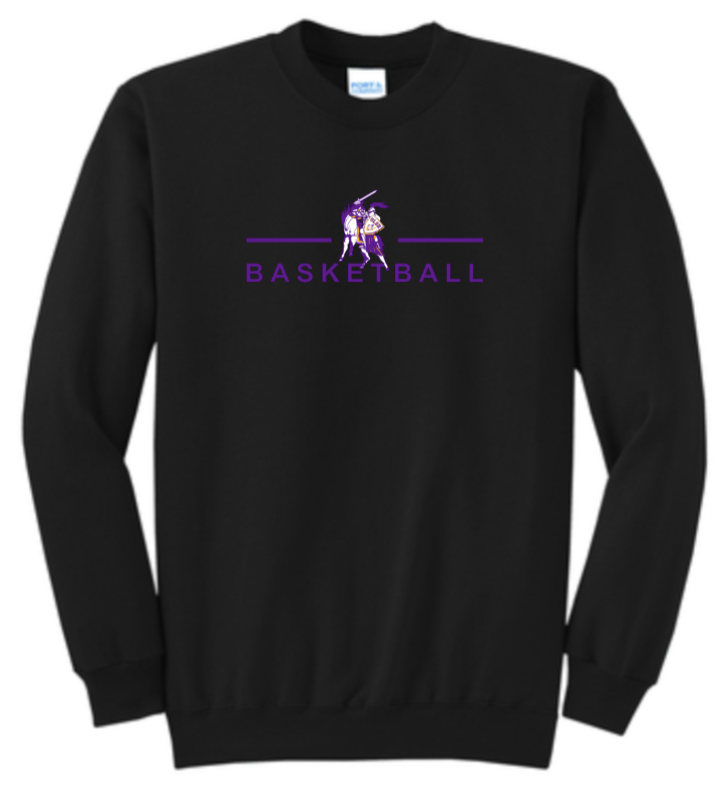 OLSH BASKETBALL YOUTH & ADULT CREWNECK SWEATSHIRT - JET BLACK OR ATHLETIC HEATHER