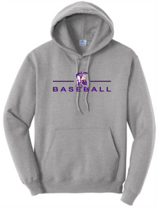 OLSH BASEBALL YOUTH & ADULT HOODED SWEATSHIRT - JET BLACK OR ATHLETIC HEATHER