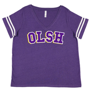 OLSH WOMENS CURVY COLLECTION V-NECK VINTAGE T-SHIRT
