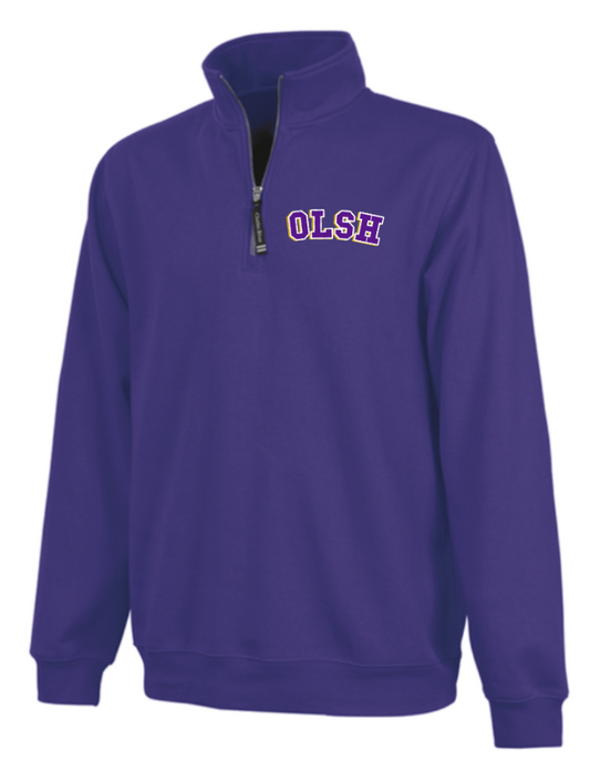 OLSH EMBROIDERED QUARTER ZIP SWEATSHIRT