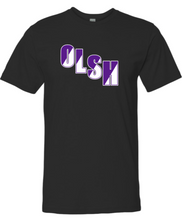 Load image into Gallery viewer, OLSH YOUTH &amp; ADULT FINE COTTON JERSEY SHORT SLEEVE SPLIT DESIGN T-SHIRT  - BLACK OR PURPLE
