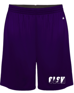 OLSH YOUTH AND MEN'S SOFTLOCK SHORTS WITH POCKETS - PURPLE OR BLACK