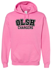 Load image into Gallery viewer, OLSH GIRLS SOCCER PINK-OUT GAME ADULT HOODED SWEATSHIRT - FRONT &amp; BACK DESIGN
