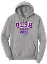 Load image into Gallery viewer, OLSH CLASS OF 2025 YOUTH &amp; ADULT HOODED SWEATSHIRT - JET BLACK OR ATHLETIC HEATHER
