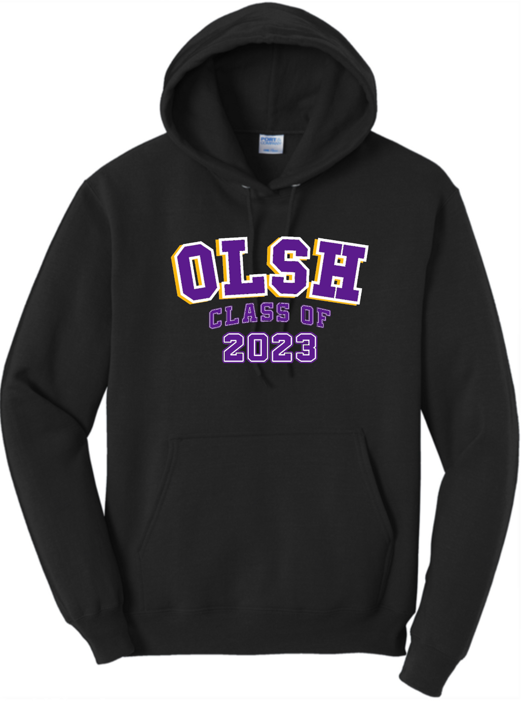 OLSH CLASS OF 2023 YOUTH & ADULT HOODED SWEATSHIRT - JET BLACK OR ATHLETIC HEATHER