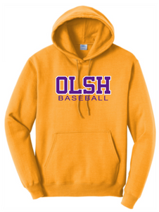 OLSH BASEBALL YOUTH & ADULT YELLOW GOLD HOODED SWEATSHIRT