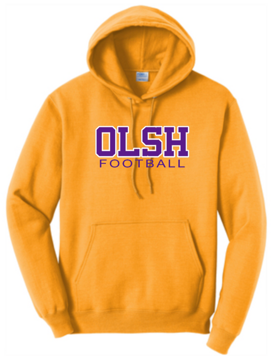 OLSH FOOTBALL YOUTH & ADULT YELLOW GOLD HOODED SWEATSHIRT