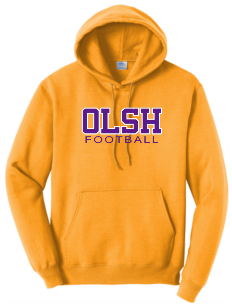 OLSH FOOTBALL YOUTH & ADULT YELLOW GOLD HOODED SWEATSHIRT