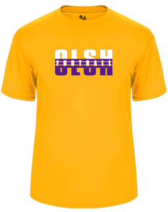 OLSH FOOTBALL YOUTH & ADULT PERFORMANCE SOFTLOCK SHORT SLEEVE  T-SHIRT  - GOLD