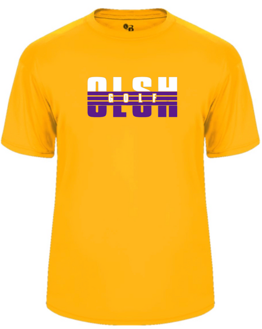 OLSH GOLF YOUTH & ADULT PERFORMANCE SOFTLOCK SHORT SLEEVE  T-SHIRT  - GOLD