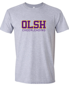 OLSH CHEERLEADING YOUTH & ADULT SOFTSTYLE COTTON JERSEY SHORT SLEEVE T-SHIRT  - SPORT GREY