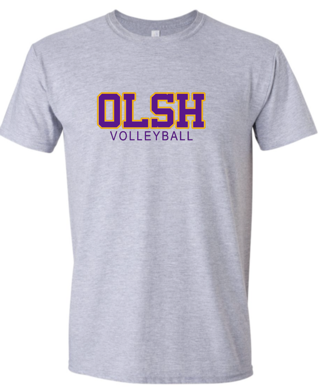 OLSH VOLLEYBALL YOUTH & ADULT SOFTSTYLE COTTON JERSEY SHORT SLEEVE T-SHIRT  - SPORT GREY