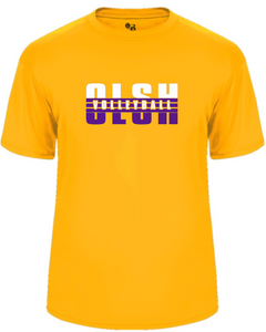 OLSH VOLLEYBALL YOUTH & ADULT PERFORMANCE SOFTLOCK SHORT SLEEVE  T-SHIRT  - GOLD