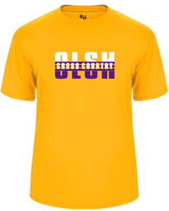 OLSH CROSS COUNTRY YOUTH & ADULT PERFORMANCE SOFTLOCK SHORT SLEEVE  T-SHIRT  - GOLD