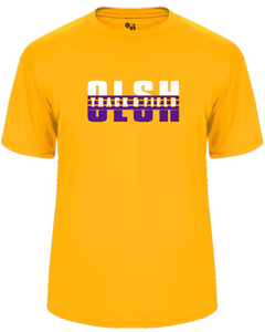 OLSH TRACK & FIELD YOUTH & ADULT PERFORMANCE SOFTLOCK SHORT SLEEVE  T-SHIRT  - GOLD