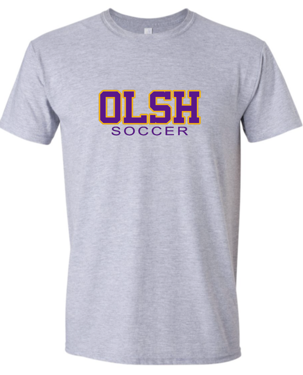 OLSH SOCCER YOUTH & ADULT SOFTSTYLE COTTON JERSEY SHORT SLEEVE T-SHIRT  - SPORT GREY