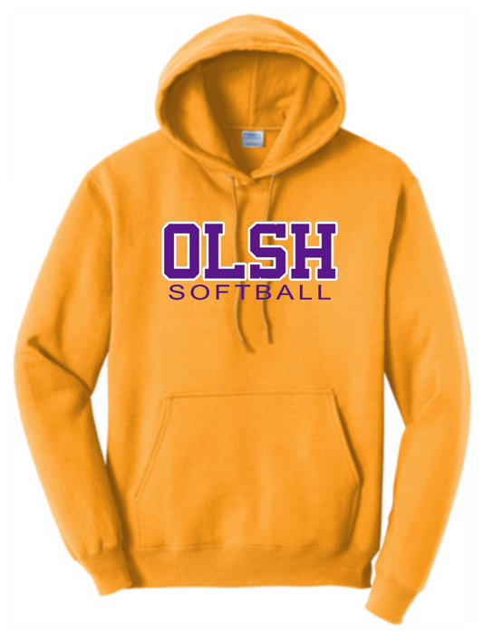 OLSH SOFTBALL YOUTH & ADULT YELLOW GOLD HOODED SWEATSHIRT