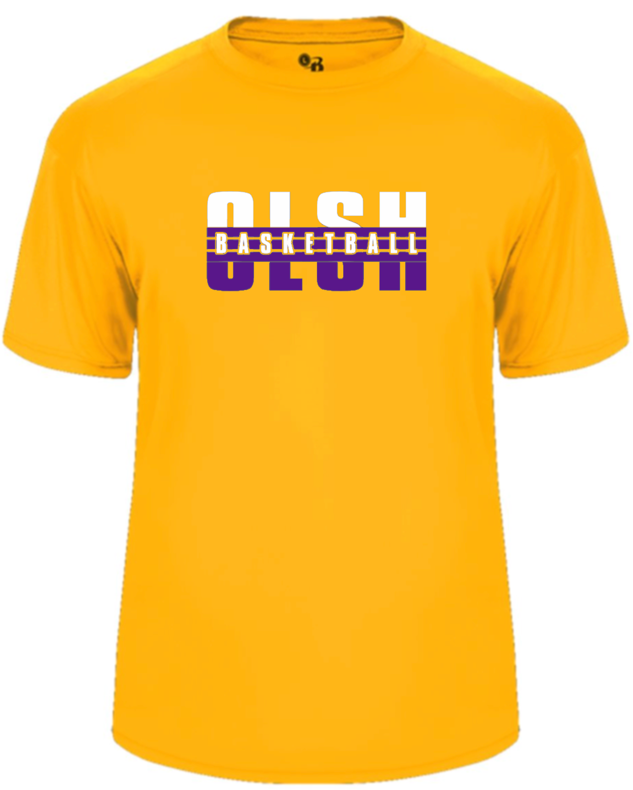 OLSH BASKETBALL YOUTH & ADULT PERFORMANCE SOFTLOCK SHORT SLEEVE  T-SHIRT  - GOLD
