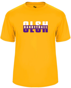 OLSH BASKETBALL YOUTH & ADULT PERFORMANCE SOFTLOCK SHORT SLEEVE  T-SHIRT  - GOLD