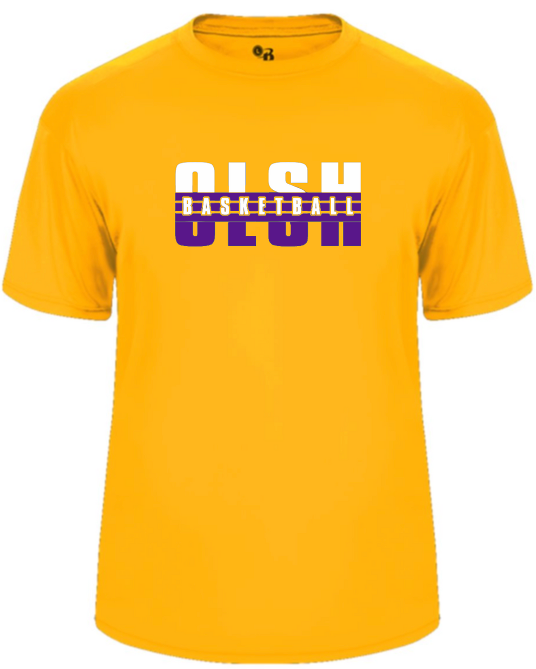 OLSH BASKETBALL YOUTH & ADULT PERFORMANCE SOFTLOCK SHORT SLEEVE  T-SHIRT  - GOLD