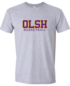 OLSH BASKETBALL YOUTH & ADULT SOFTSTYLE COTTON JERSEY SHORT SLEEVE T-SHIRT  - SPORT GREY