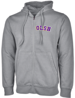 OLSH EMBROIDERED FULL-ZIP HOODED SWEATSHIRT