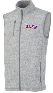 OLSH MENS EMBROIDERED HEATHERED VEST