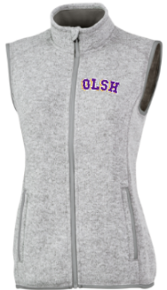OLSH WOMENS EMBROIDERED HEATHERED VEST