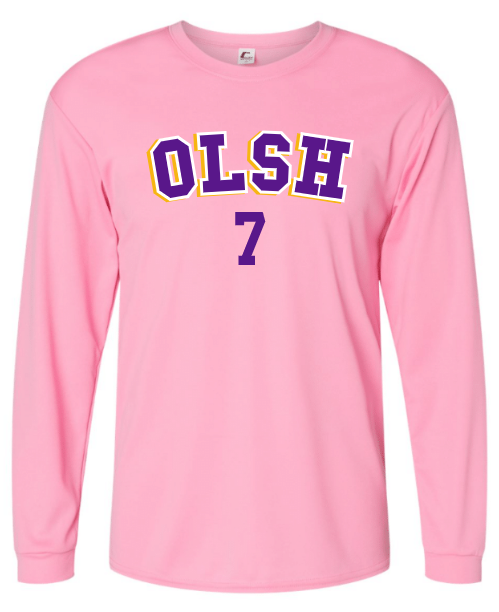 OLSH GIRLS SOCCER PINK-OUT GAME WARM-UP LONGSLEEVE WITH CUSTOM NUMBER